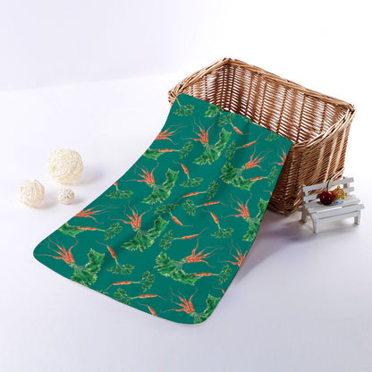 Watercolor Carrot Pattern Print Towel