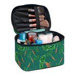 Watercolor Carrot Pattern Print Travel Makeup Bag