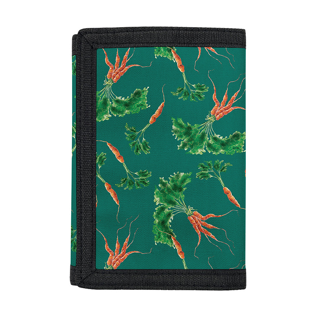 Watercolor Carrot Pattern Print Trifold Wallet