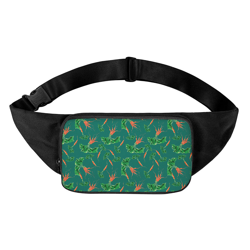 Watercolor Carrot Pattern Print Waist Bag