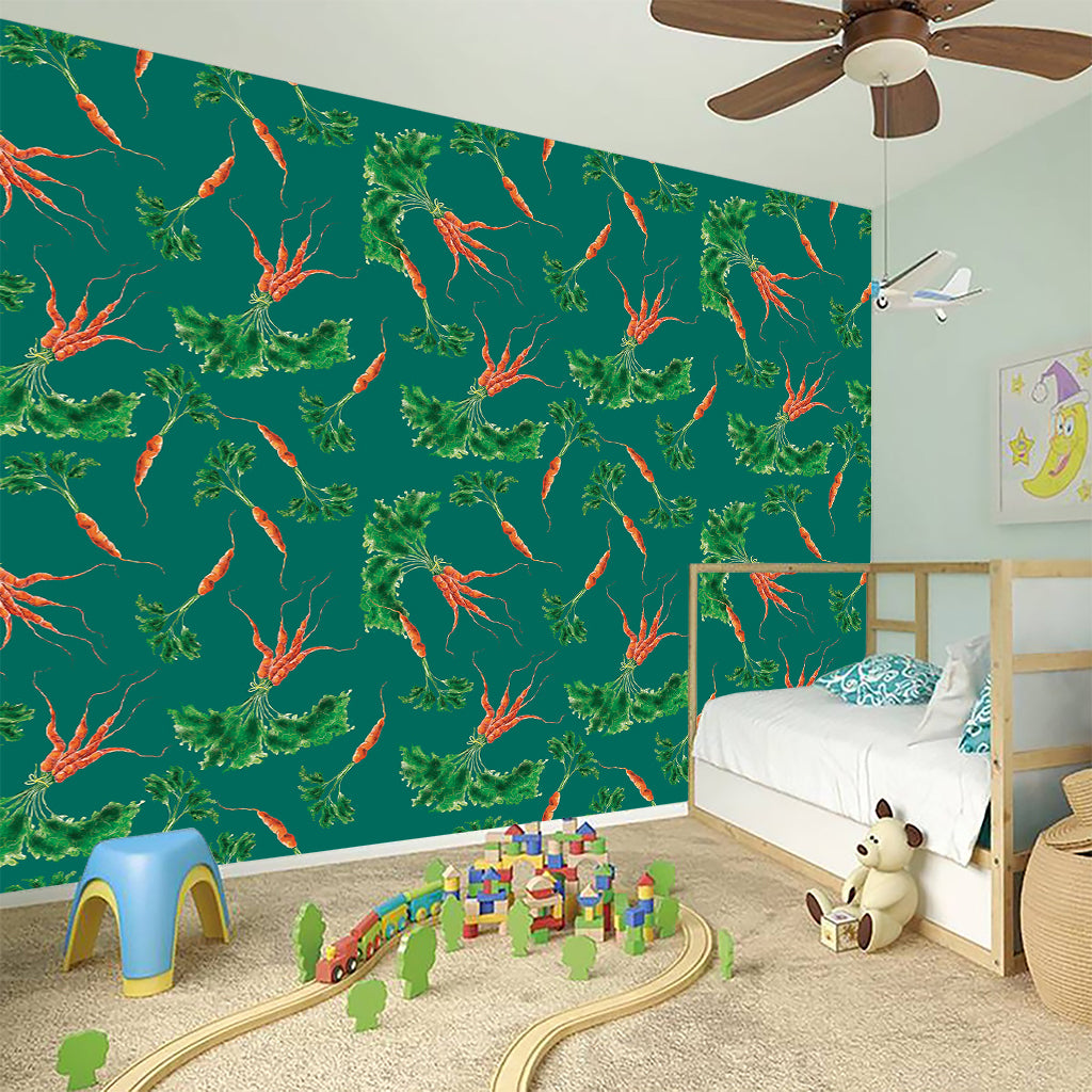 Watercolor Carrot Pattern Print Wall Sticker