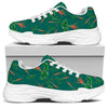 Watercolor Carrot Pattern Print White Chunky Shoes