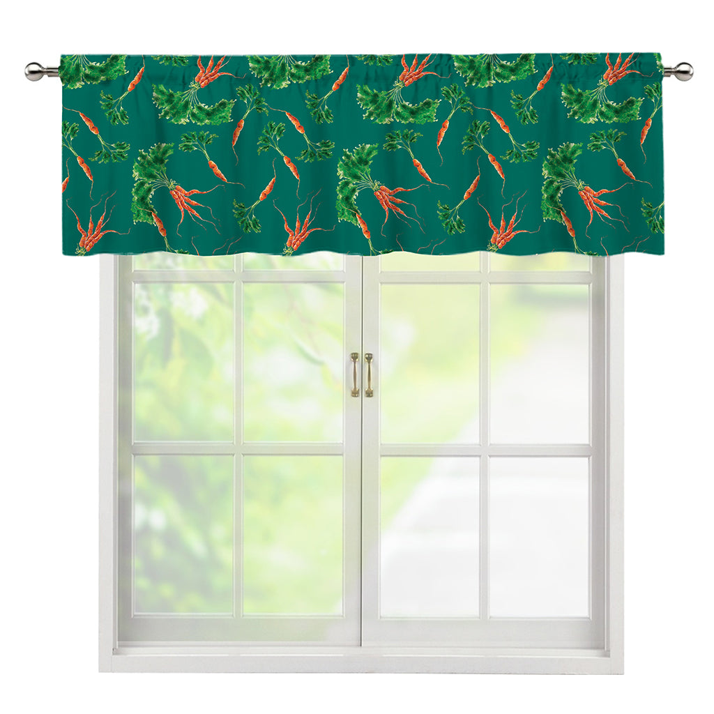 Watercolor Carrot Pattern Print Window Valance