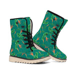 Watercolor Carrot Pattern Print Winter Boots