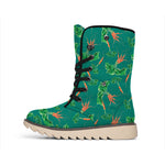 Watercolor Carrot Pattern Print Winter Boots