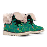 Watercolor Carrot Pattern Print Winter Boots