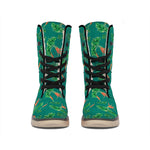 Watercolor Carrot Pattern Print Winter Boots