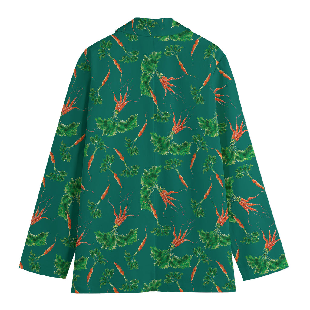 Watercolor Carrot Pattern Print Women's Blazer