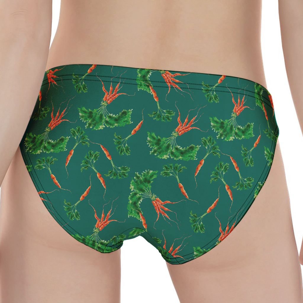 Watercolor Carrot Pattern Print Women's Panties