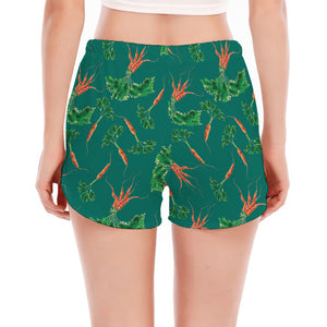 Watercolor Carrot Pattern Print Women's Split Running Shorts