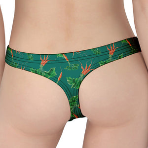 Watercolor Carrot Pattern Print Women's Thong