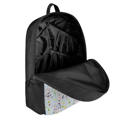Watercolor Cartoon Cow Pattern Print 17 Inch Backpack