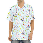 Watercolor Cartoon Cow Pattern Print Aloha Shirt