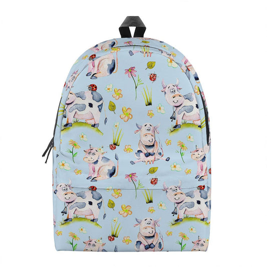 Watercolor Cartoon Cow Pattern Print Backpack