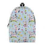 Watercolor Cartoon Cow Pattern Print Backpack