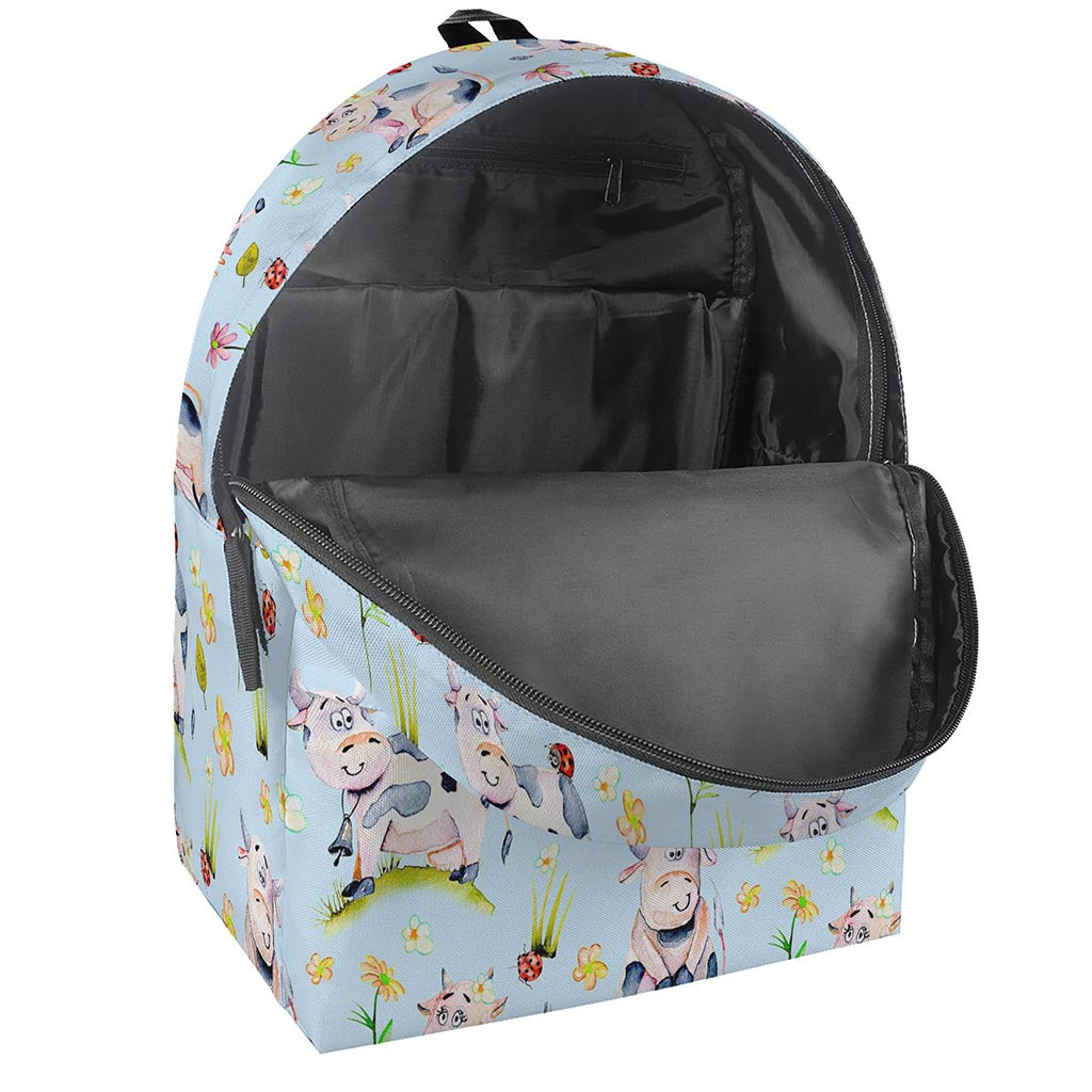 Watercolor Cartoon Cow Pattern Print Backpack