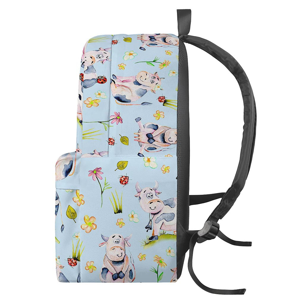 Watercolor Cartoon Cow Pattern Print Backpack