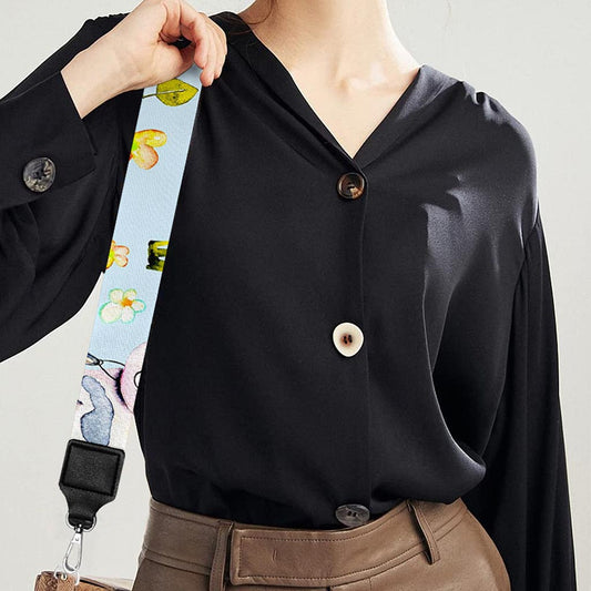 Watercolor Cartoon Cow Pattern Print Bag Strap
