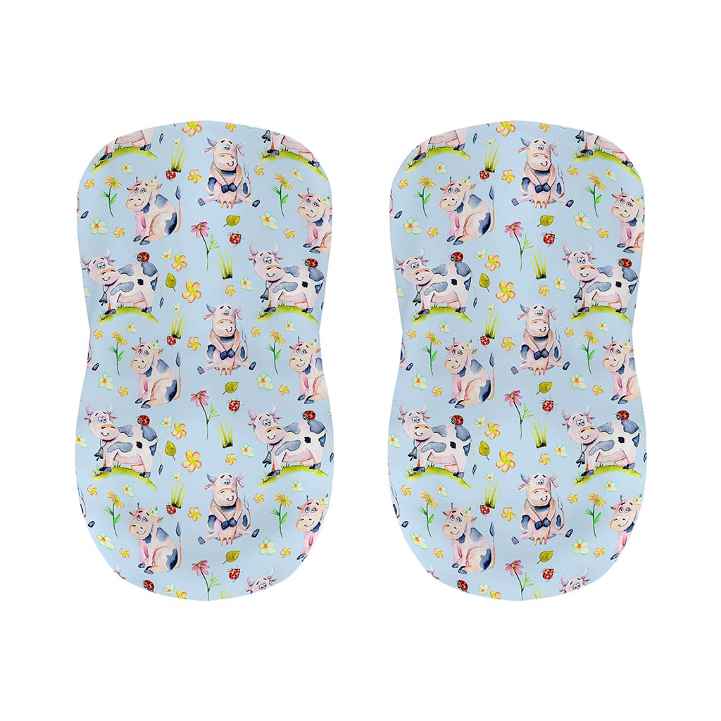 Watercolor Cartoon Cow Pattern Print Bar Stool Covers
