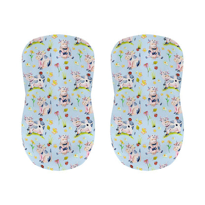 Watercolor Cartoon Cow Pattern Print Bar Stool Covers