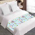Watercolor Cartoon Cow Pattern Print Bed Runner