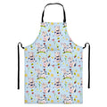 Watercolor Cartoon Cow Pattern Print Bib Apron With Pocket