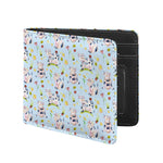 Watercolor Cartoon Cow Pattern Print Bifold Wallet