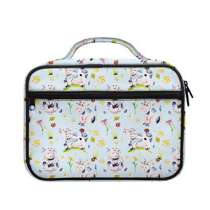 Watercolor Cartoon Cow Pattern Print Briefcase Bible Bag