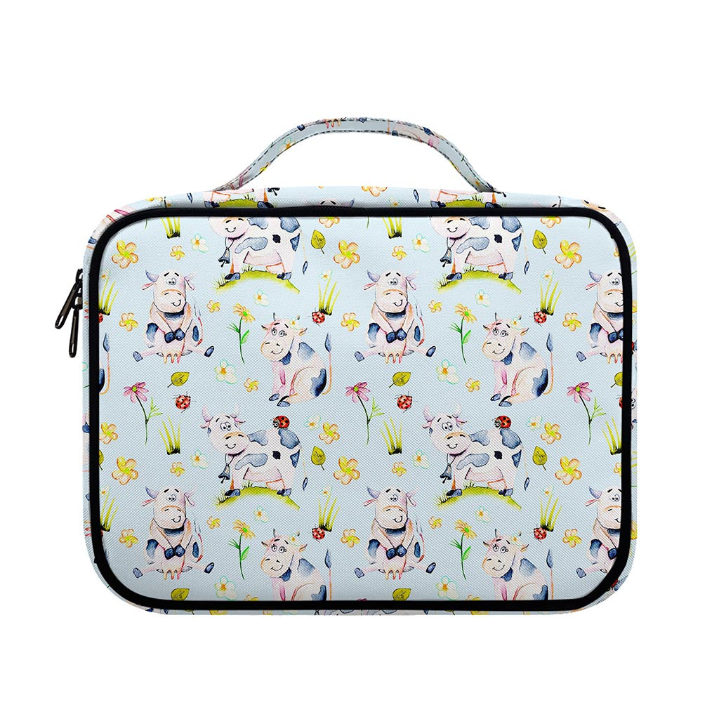 Watercolor Cartoon Cow Pattern Print Briefcase Bible Bag