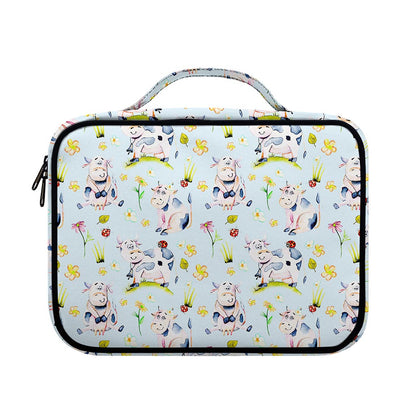 Watercolor Cartoon Cow Pattern Print Briefcase Bible Bag