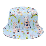 Watercolor Cartoon Cow Pattern Print Bucket Hat