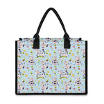 Watercolor Cartoon Cow Pattern Print Canvas Tote Bag