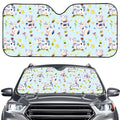 Watercolor Cartoon Cow Pattern Print Car Windshield Sun Shade