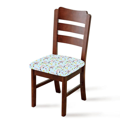 Watercolor Cartoon Cow Pattern Print Chair Cushion Cover
