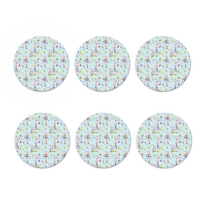 Watercolor Cartoon Cow Pattern Print Coaster Set