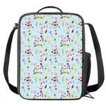 Watercolor Cartoon Cow Pattern Print Crossbody Lunch Bag
