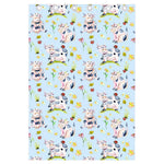 Watercolor Cartoon Cow Pattern Print Curtain