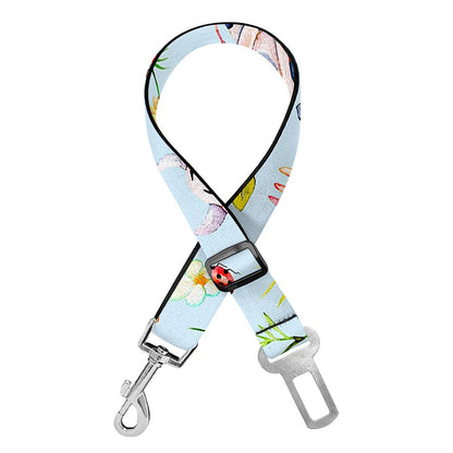 Watercolor Cartoon Cow Pattern Print Dog Seat Belt