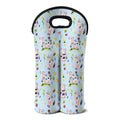 Watercolor Cartoon Cow Pattern Print Double Neoprene Wine Tote