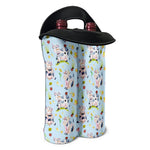 Watercolor Cartoon Cow Pattern Print Double Neoprene Wine Tote