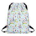 Watercolor Cartoon Cow Pattern Print Drawstring Backpack