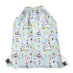 Watercolor Cartoon Cow Pattern Print Drawstring Bag
