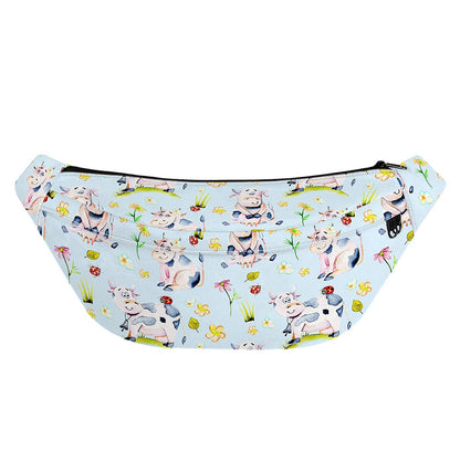 Watercolor Cartoon Cow Pattern Print Fanny Pack