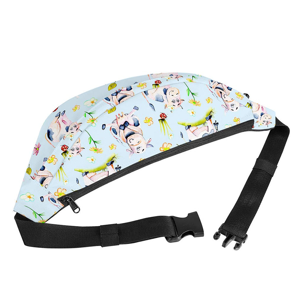 Watercolor Cartoon Cow Pattern Print Fanny Pack