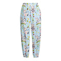 Watercolor Cartoon Cow Pattern Print Fleece Lined Knit Pants
