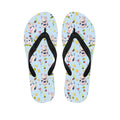 Watercolor Cartoon Cow Pattern Print Flip Flops