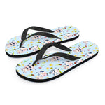 Watercolor Cartoon Cow Pattern Print Flip Flops