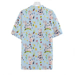 Watercolor Cartoon Cow Pattern Print Hawaiian Shirt