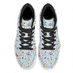Watercolor Cartoon Cow Pattern Print High Top Leather Sneakers