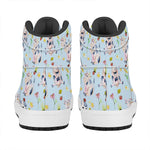 Watercolor Cartoon Cow Pattern Print High Top Leather Sneakers